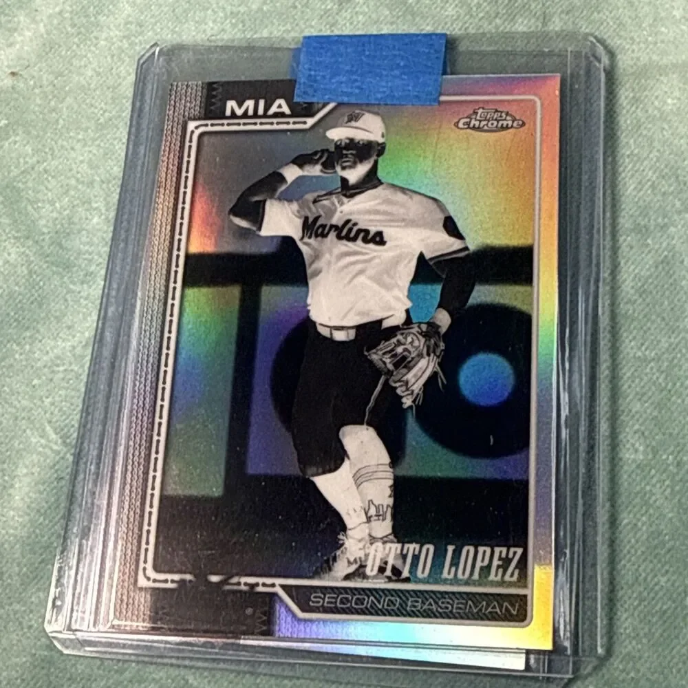 2026 Topps Chrome #116 Otto Lopez Negative Refractor Miami Marlins Blue Jays MLB